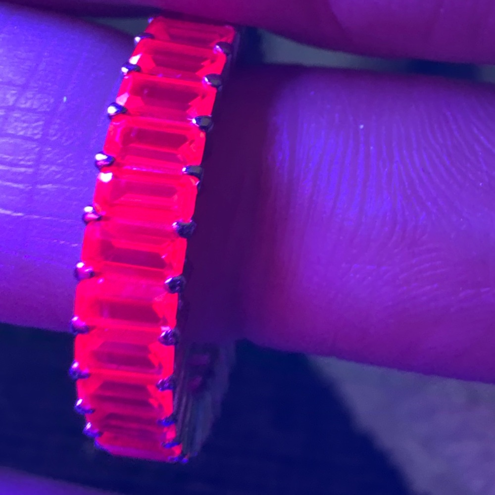 Solid Sterling Silver Genuine Ruby Eternity Band … - image 5